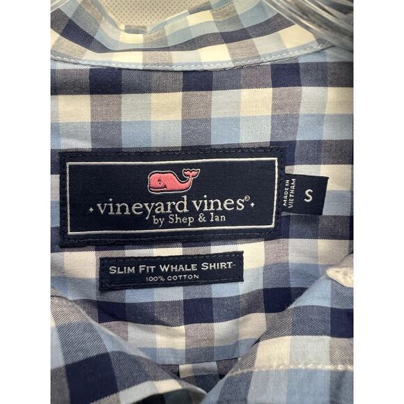 Vineyard Vines Whale Shirt Men's Small Plaid Slim Fit Button Down - Picture 4 of 7
